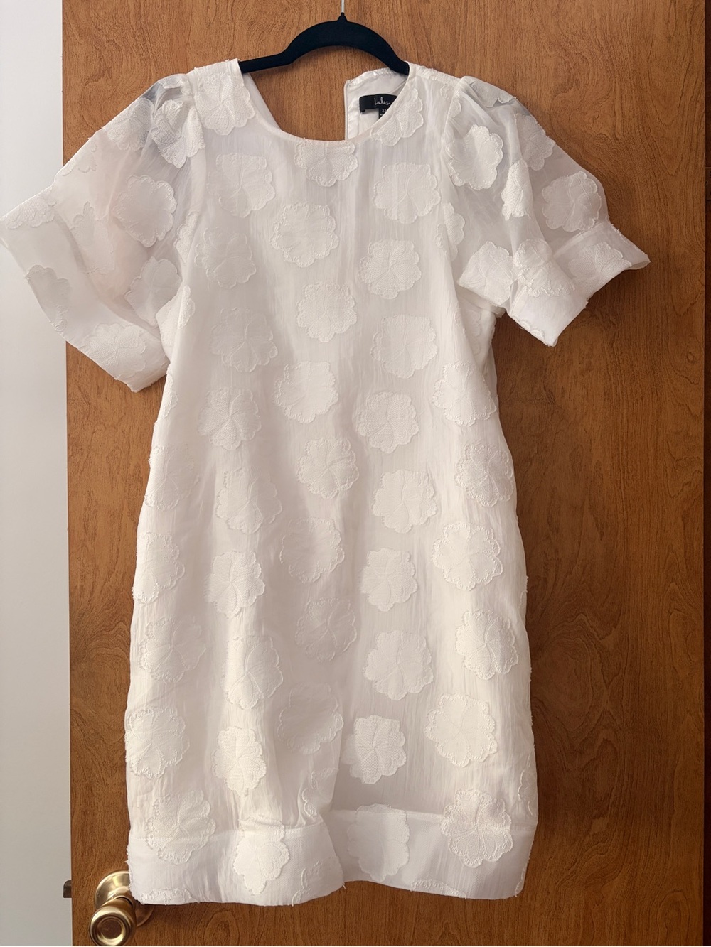 Lulu's White Dress with Embroidered Texture